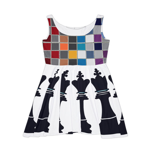 GIFTid Get 'Nuff of Me Skater Dress, Stylish Summer Dress, Game Night Outfit, Casual Date Dress, Unique Gift for Chess Lovers, Fun Party Attire