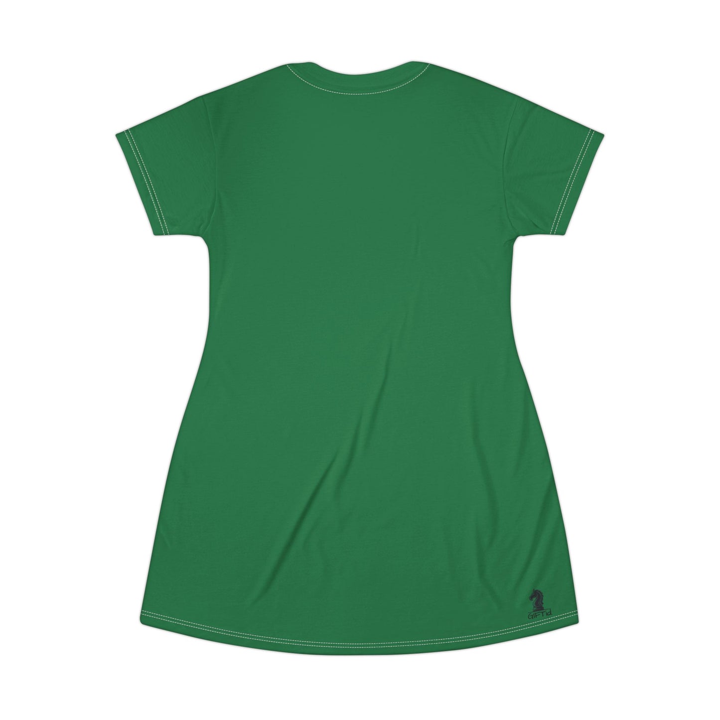 Green GIFTid HorseFlower T-Shirt Dress, Casual Summer Dress, Boho Style Dress, Relaxed Wear, Perfect Gift for Her