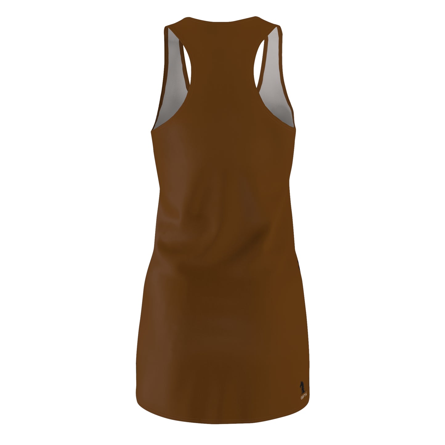 Brown GIFTid Queen Move Racerback Dress | Stylish Summer Dress, Unique Gift, Casual Wear, Chess Lover's Apparel, Trendy AOP Dress