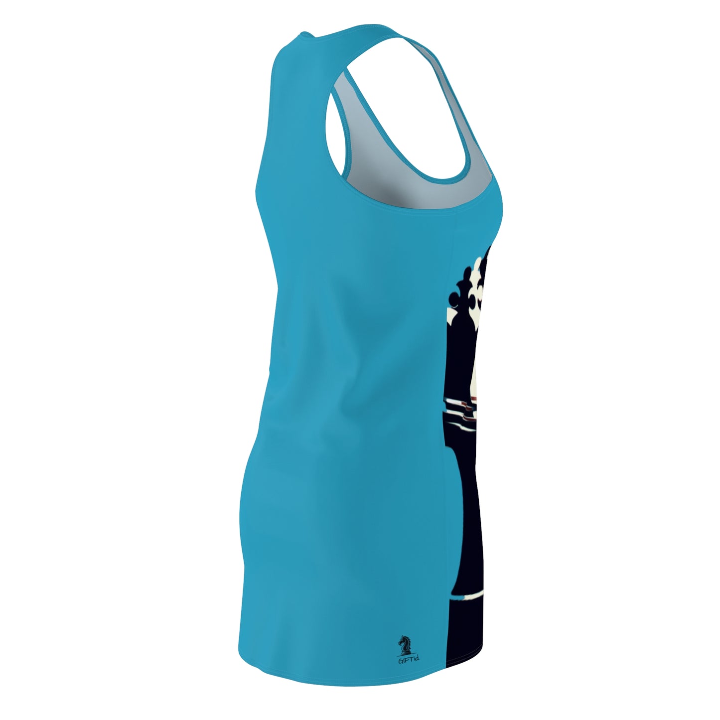 Aqua GIFTid Queen Move Racerback Dress | Stylish Summer Dress, Unique Gift, Casual Wear, Chess Lover's Apparel, Trendy AOP Dress