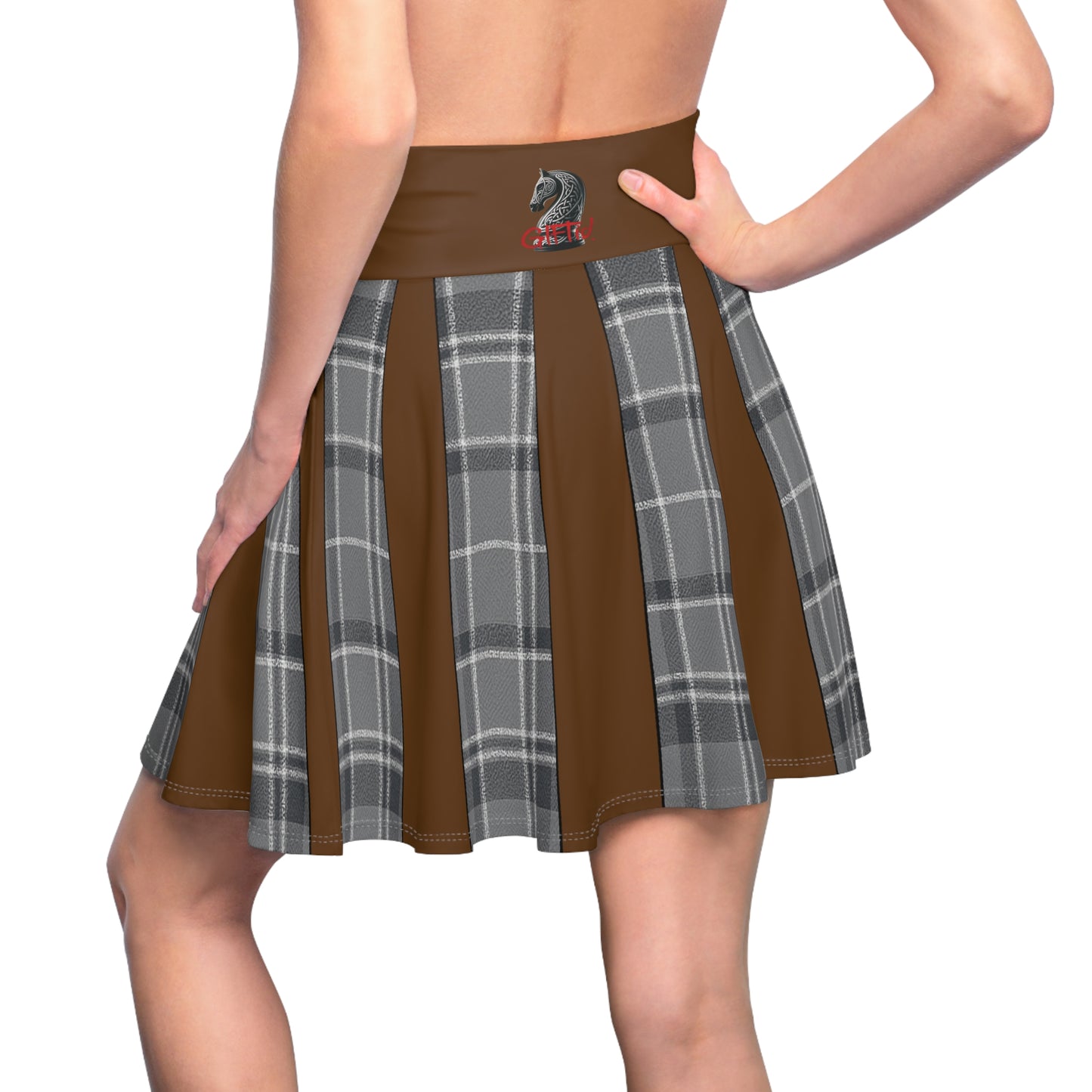 Daff Knee Skater Skirt Brown