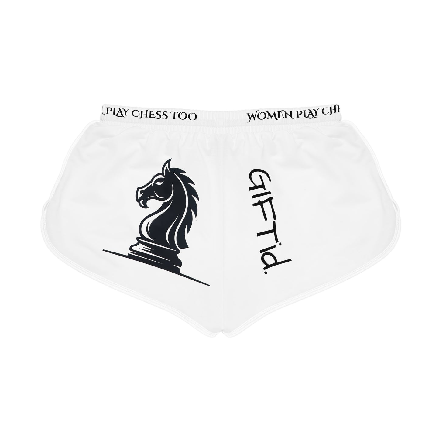 GIFTid Women Play Too - Relaxed Shorts, Playful Loungewear, Gift for Her, Comfortable Summer Shorts, Chess Lover Gift