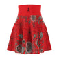 Flower Web Skater Skirt - Red