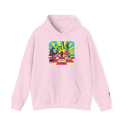 Girls Play Chess Too Hoodie, Funny Chess Lover Gift, Board Game Sweatshirt, Unique Chess Designs, Cozy Gamer Apparel