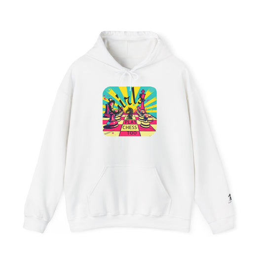 Girls Play Chess Too Hoodie, Funny Chess Lover Gift, Board Game Sweatshirt, Unique Chess Designs, Cozy Gamer Apparel
