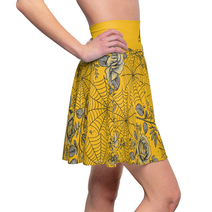 Flower Web Skater Skirt - Yellow
