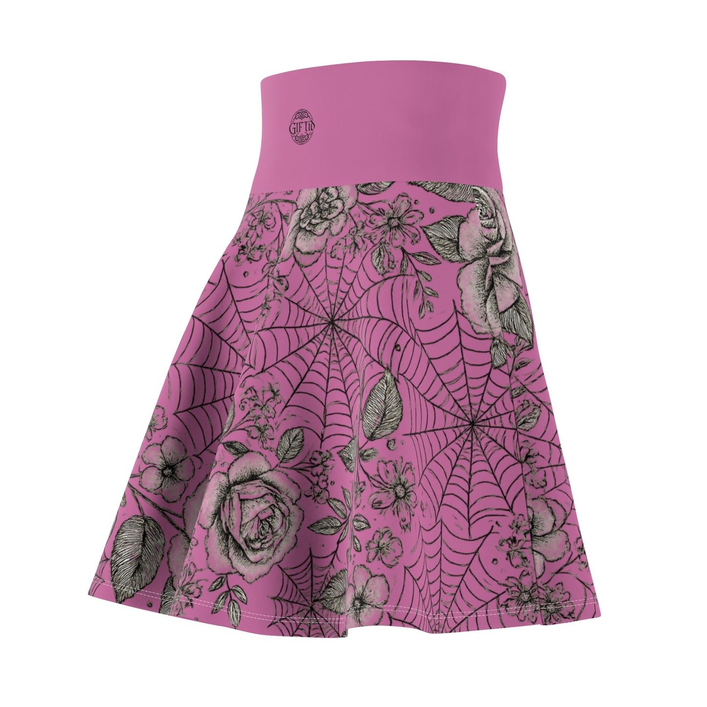 Flower Web Skater Skirt - Pink