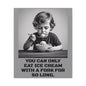 Canvas Print, Sad Child Eating Ice Cream with a Fork, Inspirational Quote, Wall Art Decor, Home Decor, Gift for Ice Cream Lovers, Matte