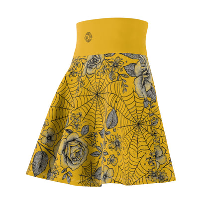 Flower Web Skater Skirt - Yellow