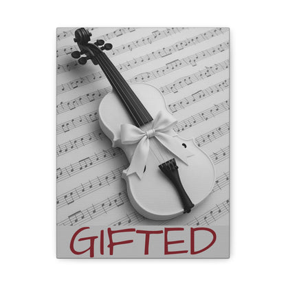 Canvas Art GIFTid Musician Home Decor, Stretched Matte Canvas, 1 25'', Violin Art Prints, Music Lover Gift