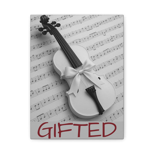 Canvas Art GIFTid Musician Home Decor, Stretched Matte Canvas, 1 25'', Violin Art Prints, Music Lover Gift