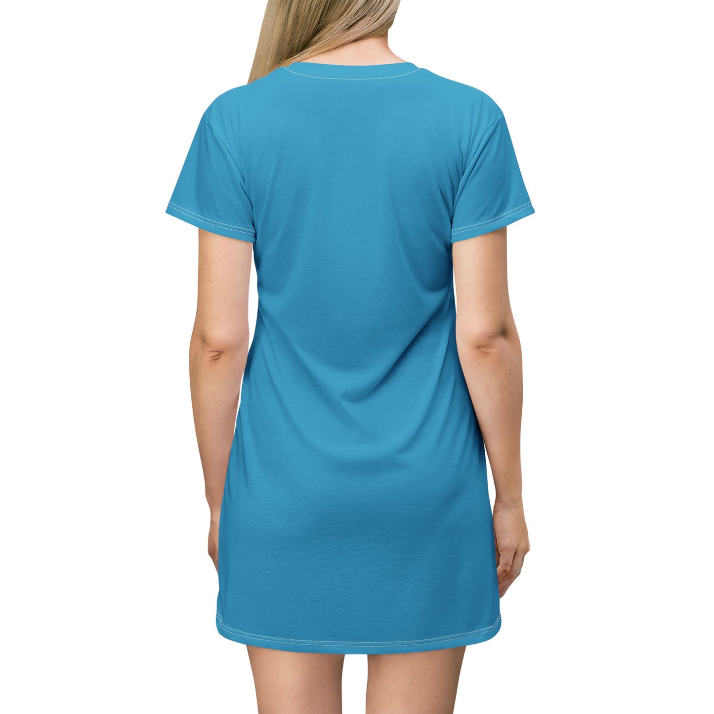 Turquois GIFTid HorseFlowerT-Shirt Dress, Casual Summer Dress, Boho Style Dress, Relaxed Wear, Perfect Gift for Her