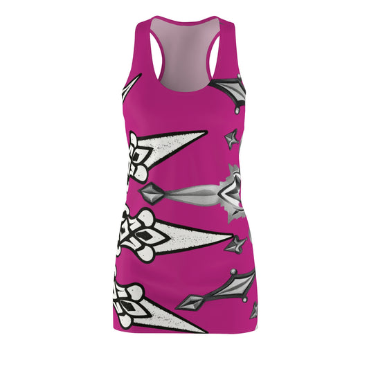 Dark Pink Sworn Enemy Racerback Dress for Women | Trendy Casual Dress, Summer Outfit, Beachwear, Daily Dress, Unique Gift Idea