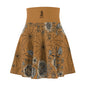Flower Web Skater Skirt - Brown