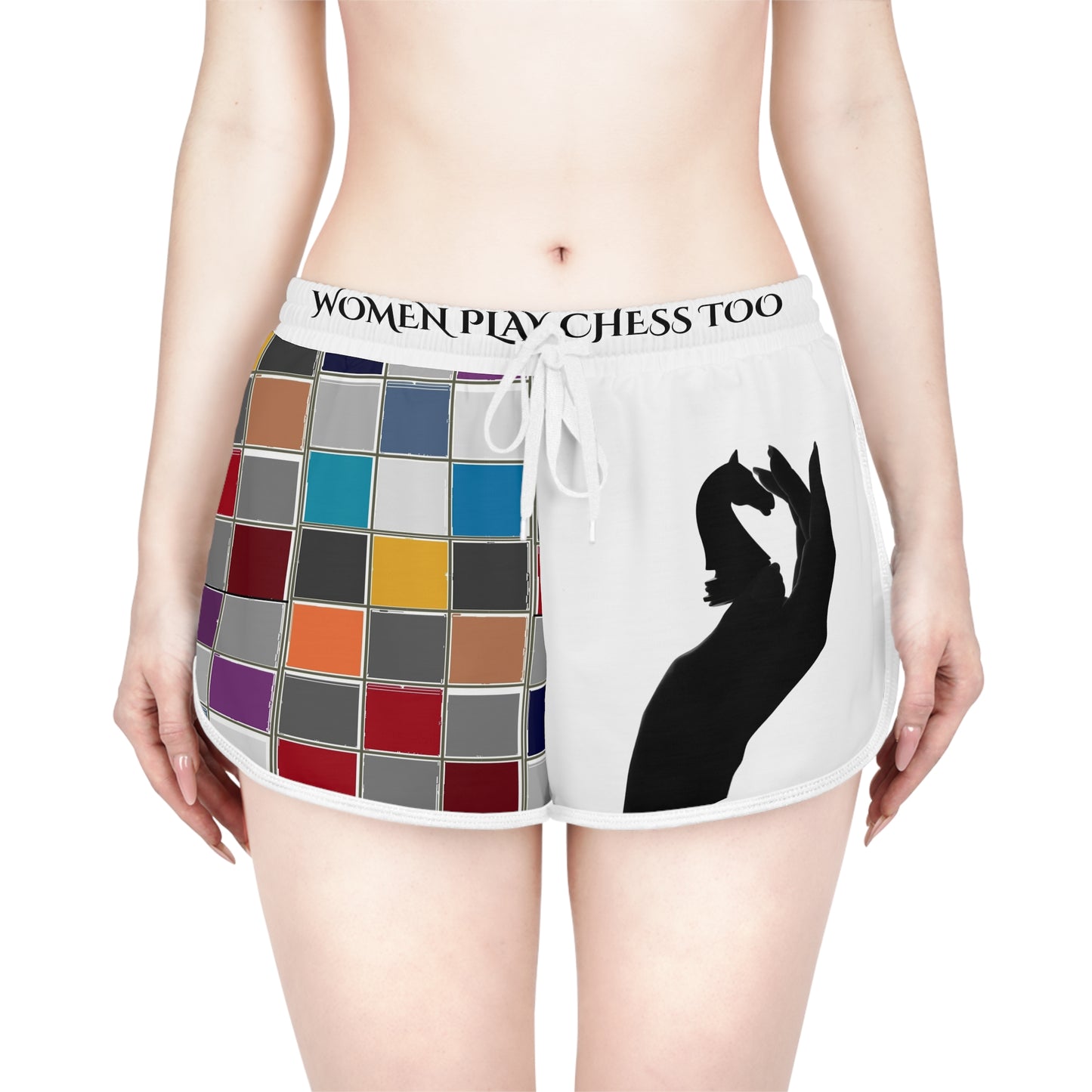 GIFTid Women Play Too - Relaxed Shorts, Playful Loungewear, Gift for Her, Comfortable Summer Shorts, Chess Lover Gift