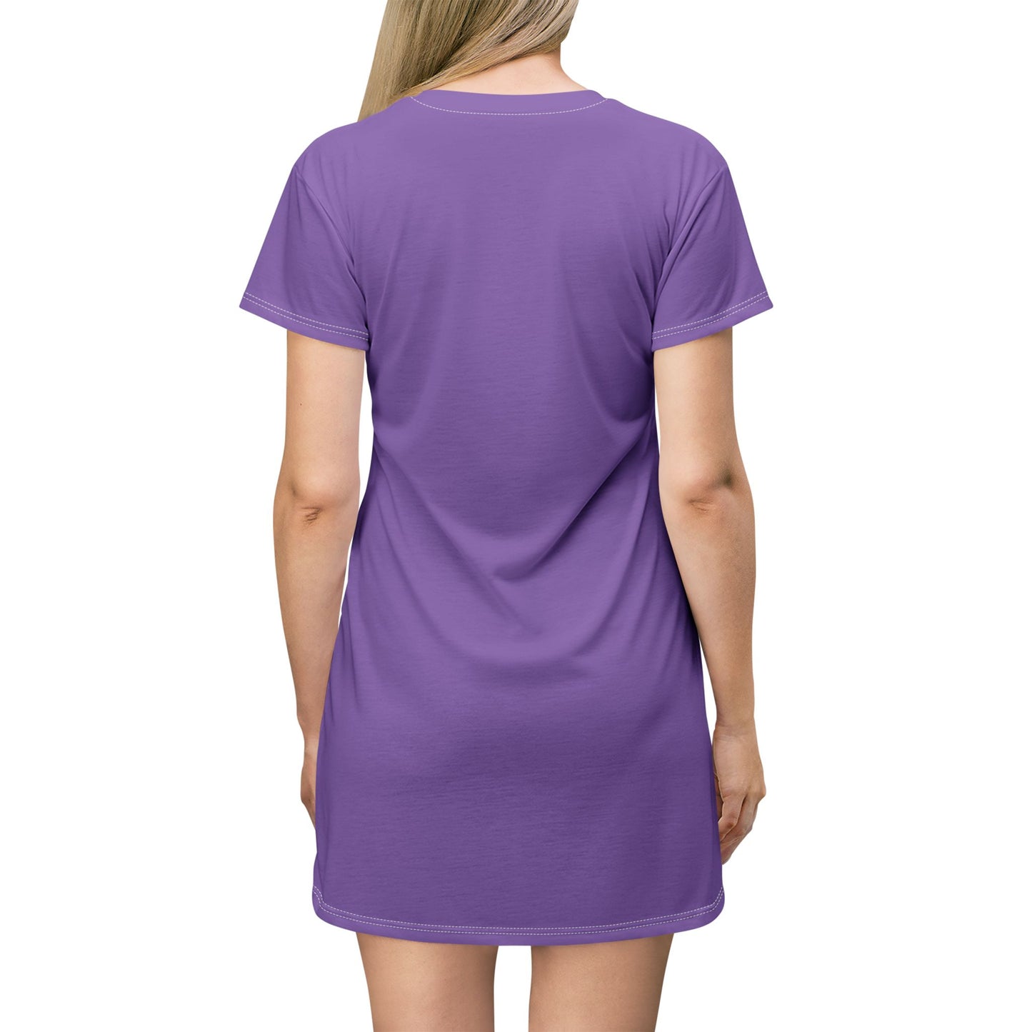 Purple GIFTid HorseFlower T-Shirt Dress, Casual Summer Dress, Boho Style Dress, Relaxed Wear, Perfect Gift for Her