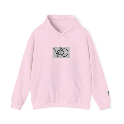 Stylish Unisex Hoodie with Custom "V.O.C." Graphic Design, Cozy Pullover, Casual Wear, Gift for Him/Her, Perfect for All Seasons