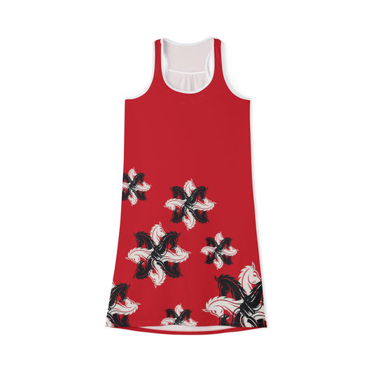 GIFTid Xtra HorseFlower Racerback Dress, Summer Dress, Casual Dress, Beachwear, Everyday Dress