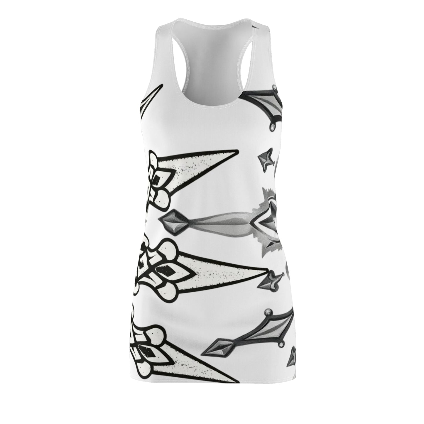White Sworn Enemy Racerback Dress for Women | Trendy Casual Dress, Summer Outfit, Beachwear, Daily Dress, Unique Gift Idea