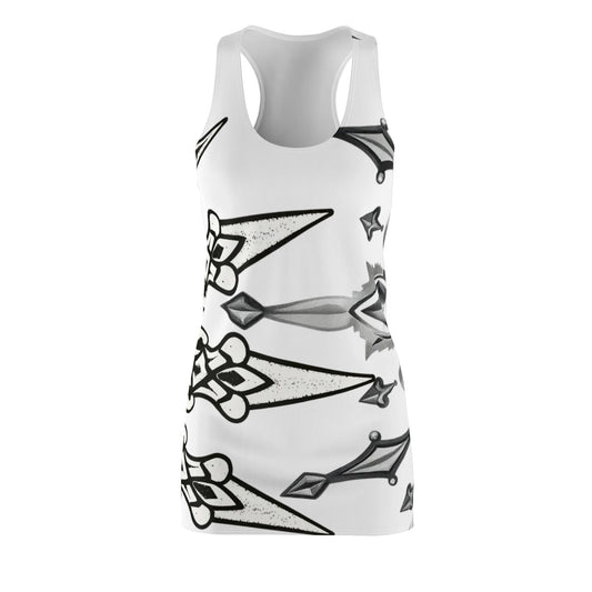 White Sworn Enemy Racerback Dress for Women | Trendy Casual Dress, Summer Outfit, Beachwear, Daily Dress, Unique Gift Idea