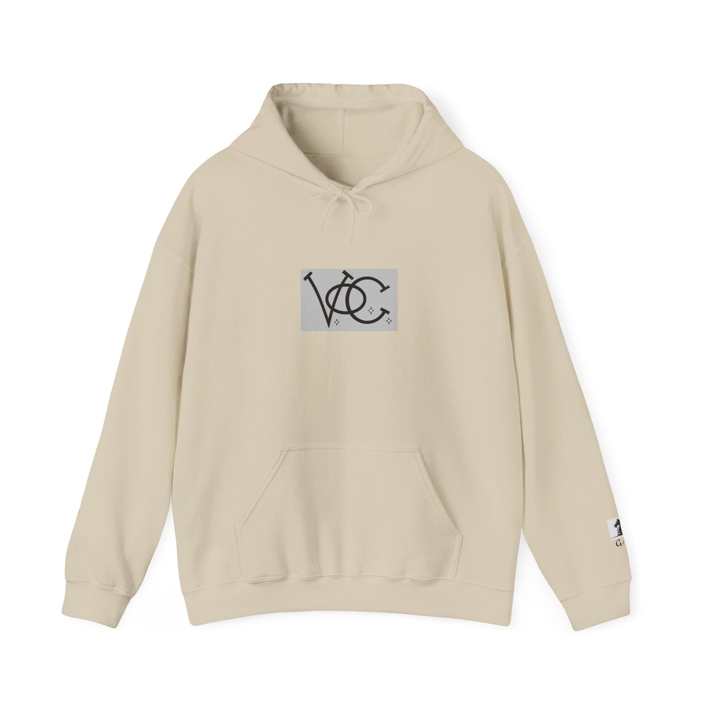Stylish Unisex Hoodie with Custom "V.O.C." Graphic Design, Cozy Pullover, Casual Wear, Gift for Him/Her, Perfect for All Seasons