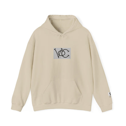 Stylish Unisex Hoodie with Custom "V.O.C." Graphic Design, Cozy Pullover, Casual Wear, Gift for Him/Her, Perfect for All Seasons
