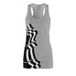 Grey GIFTid Queen Move Racerback Dress | Stylish Summer Dress, Unique Gift, Casual Wear, Chess Lover's Apparel, Trendy AOP Dress
