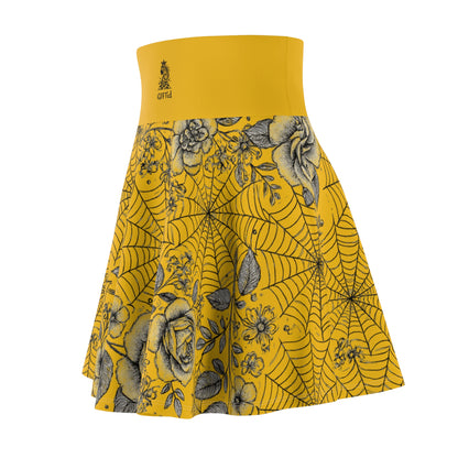 Flower Web Skater Skirt - Yellow
