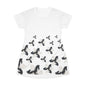 White GIFTid HorseFlower T-Shirt Dress, Casual Summer Dress, Boho Style Dress, Relaxed Wear, Perfect Gift for Her