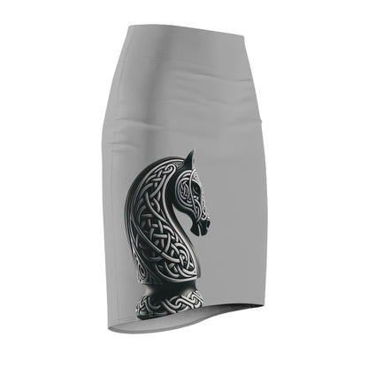 Knight in Celtic Armor Pencil Skirt, AOP Skirt, Unique Fashion, Gift for Her, Stylish Office Wear, Casual Chic Outfit