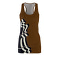 Brown GIFTid Queen Move Racerback Dress | Stylish Summer Dress, Unique Gift, Casual Wear, Chess Lover's Apparel, Trendy AOP Dress