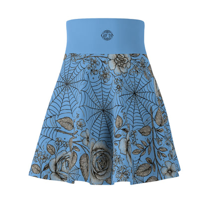 Flower Web Skater Skirt - Blue