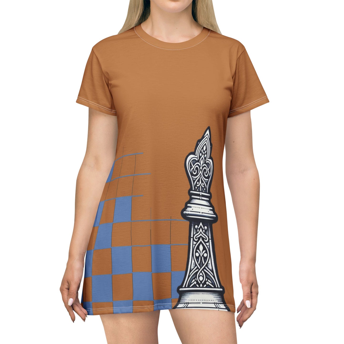 GIFTid Queen's Domain Graphic T-Shirt Dress | Unique Chess Lover Gift, Casual Wear, Playful Outfit, Game Night Apparel, Stylish Dress